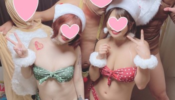 FC2PPV-1620064 （モザイク有り）聖なる種付けパイパン♥可愛すぎるギャル水着サンタさんとハッピーメリクリ乱交動画　OLナンパ天国！